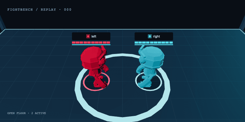 Two arena robots facing off